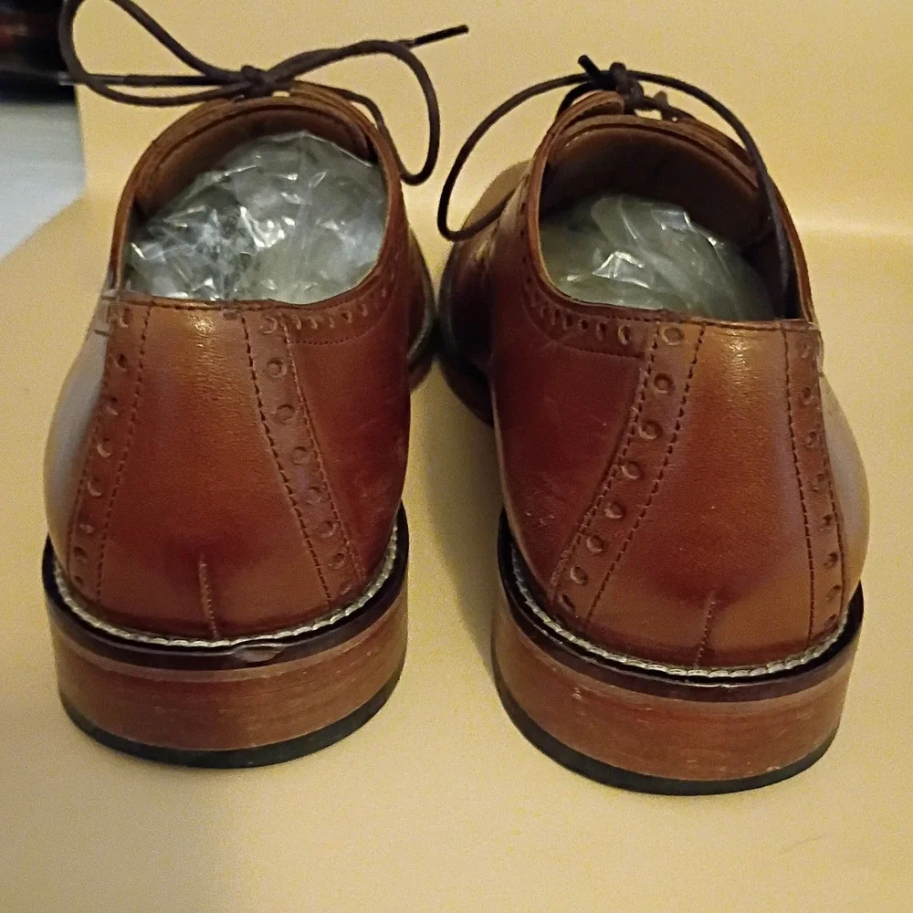 J.‎ Murphy Dress Shoes Mens 8M Brown Leather Cap Toe Perforated Brogue Oxfords